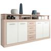 Sideboard B 190cm Luna, Eiche/weiß - Weiß/Sonoma Eiche, Basics, Holzwerkstoff (190/95/32cm) - MID.YOU