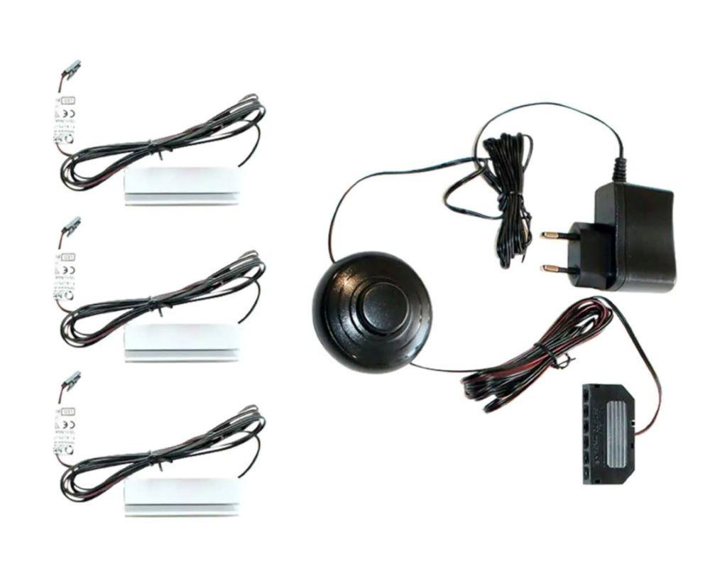 Glasbodenbeleuchtungs-Set Beleuchtung Schwarz Kaltweiß - Schwarz, KONVENTIONELL, Kunststoff (10/8/5cm) - MID.YOU