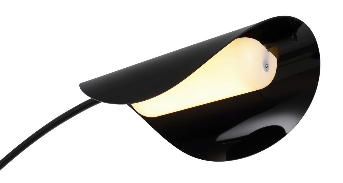 LED-Stehleuchte Robles Grau Schwarz L: 124 cm - Schwarz/Grau, Design, Kunststoff/Metall (124/35/182cm) - Globo