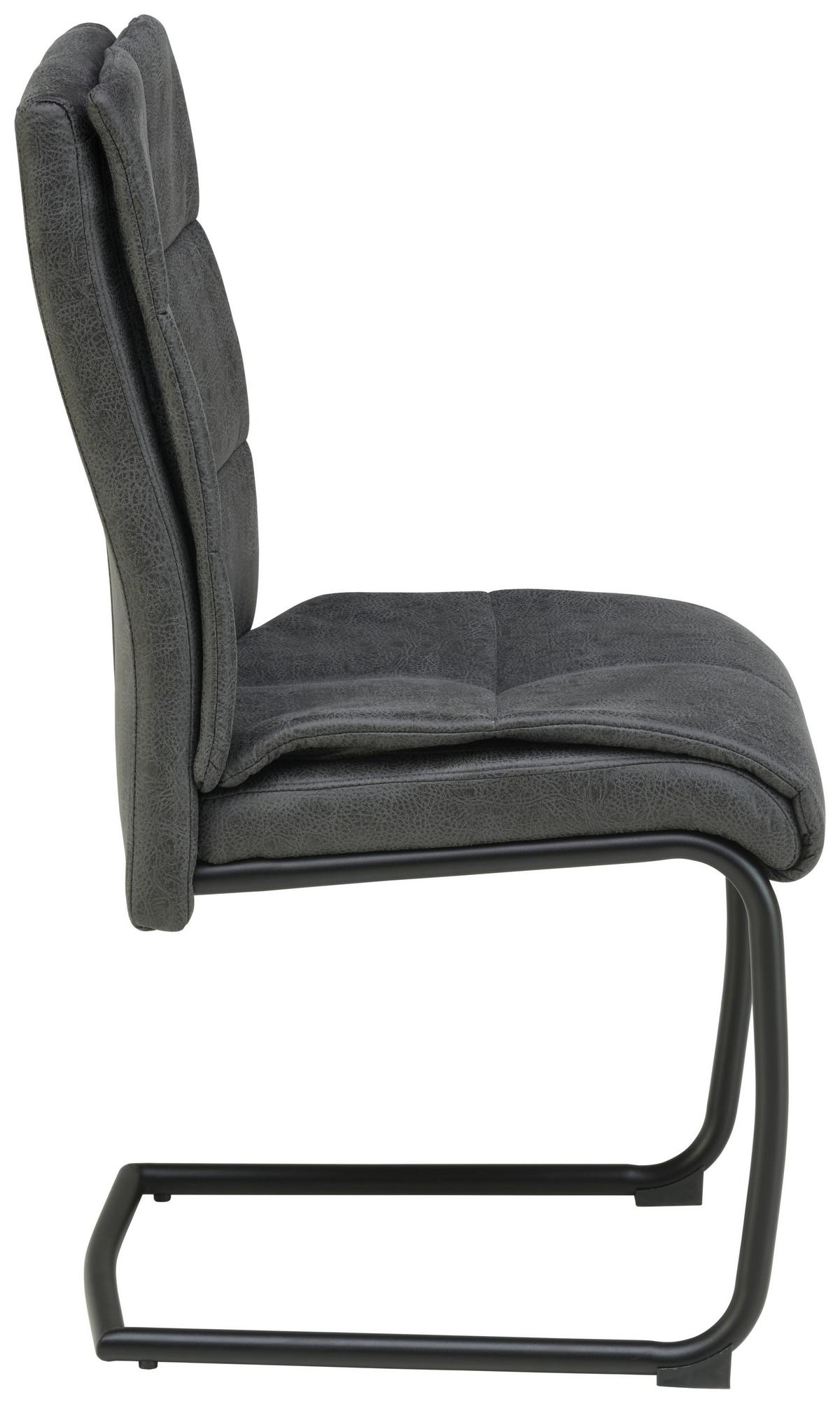 Schwingstuhl Kiana Microfaser Dunkelbrau, B: 38cm - Dunkelgrau/Schwarz, LIFESTYLE, Textil/Metall (38/97/45cm) - Livetastic
