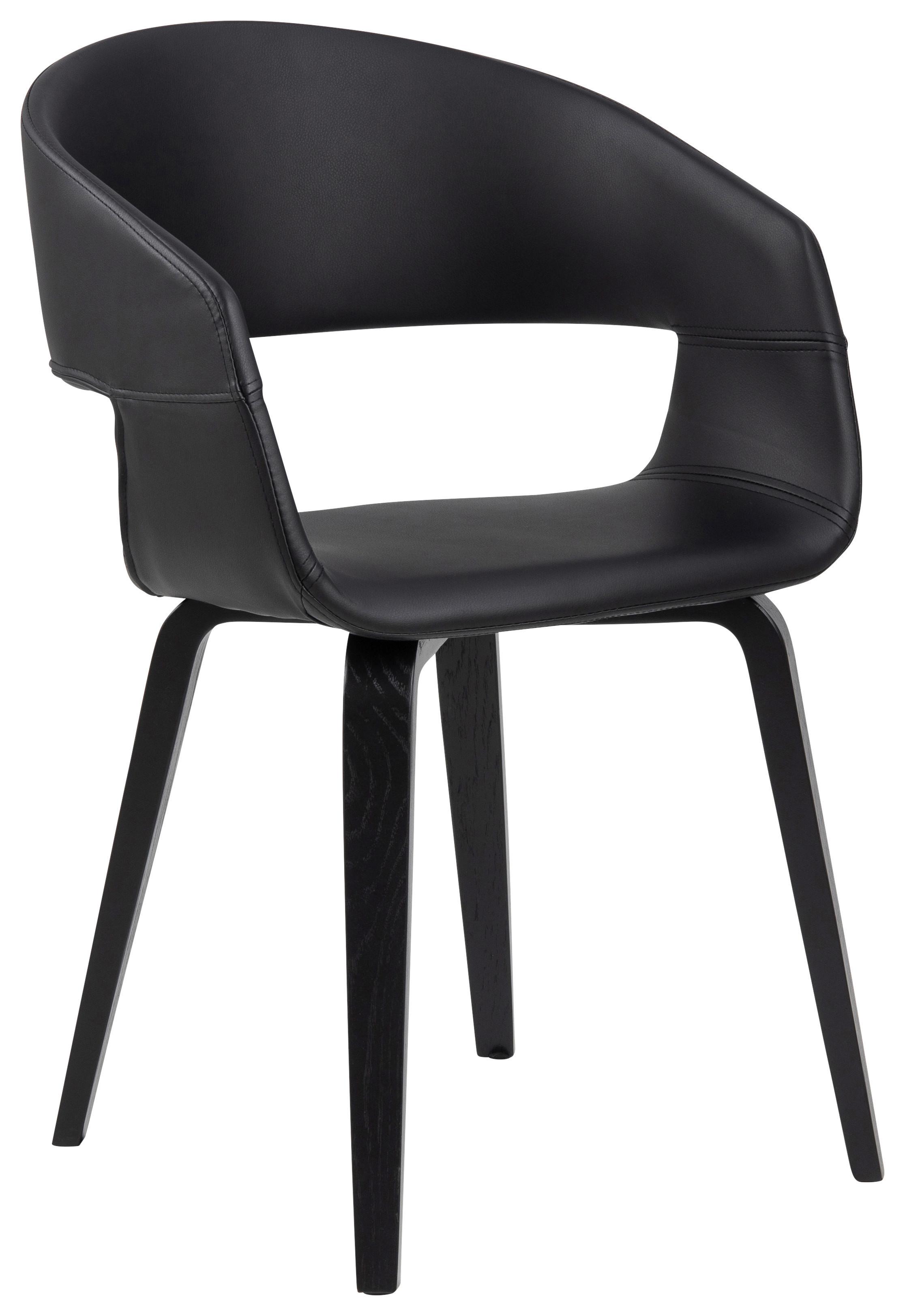 Armlehnstuhl Nova Schwarz - Schwarz, Trend, Holz/Textil (52/77,5/53cm) - MID.YOU