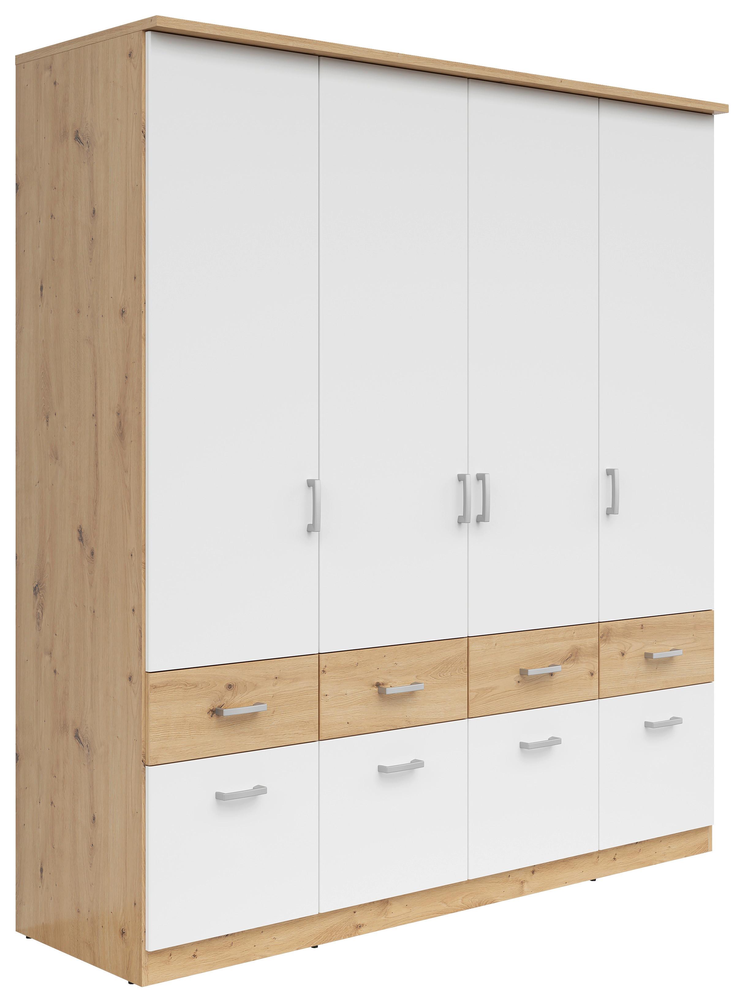 Kleiderschrank Mit Laden B: 181 Cm Brando Weiß/eiche Dekor