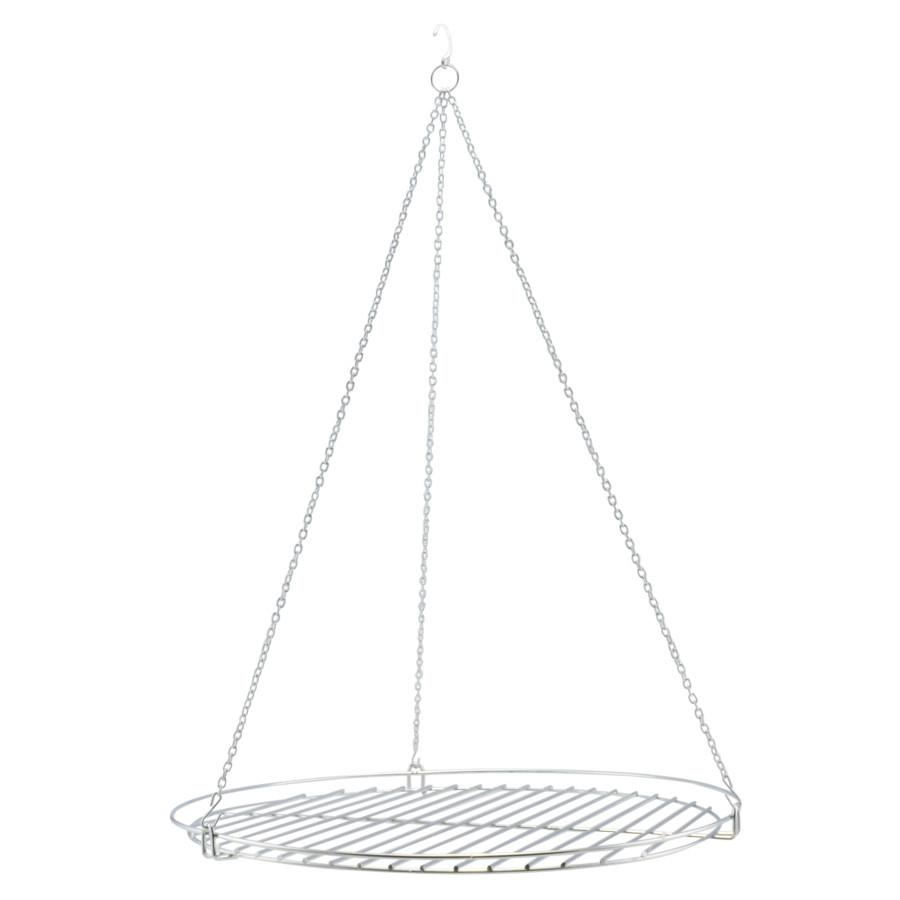 Grillrács Krómozott Grillrács Lánccal - krómszínű, Basics, fém