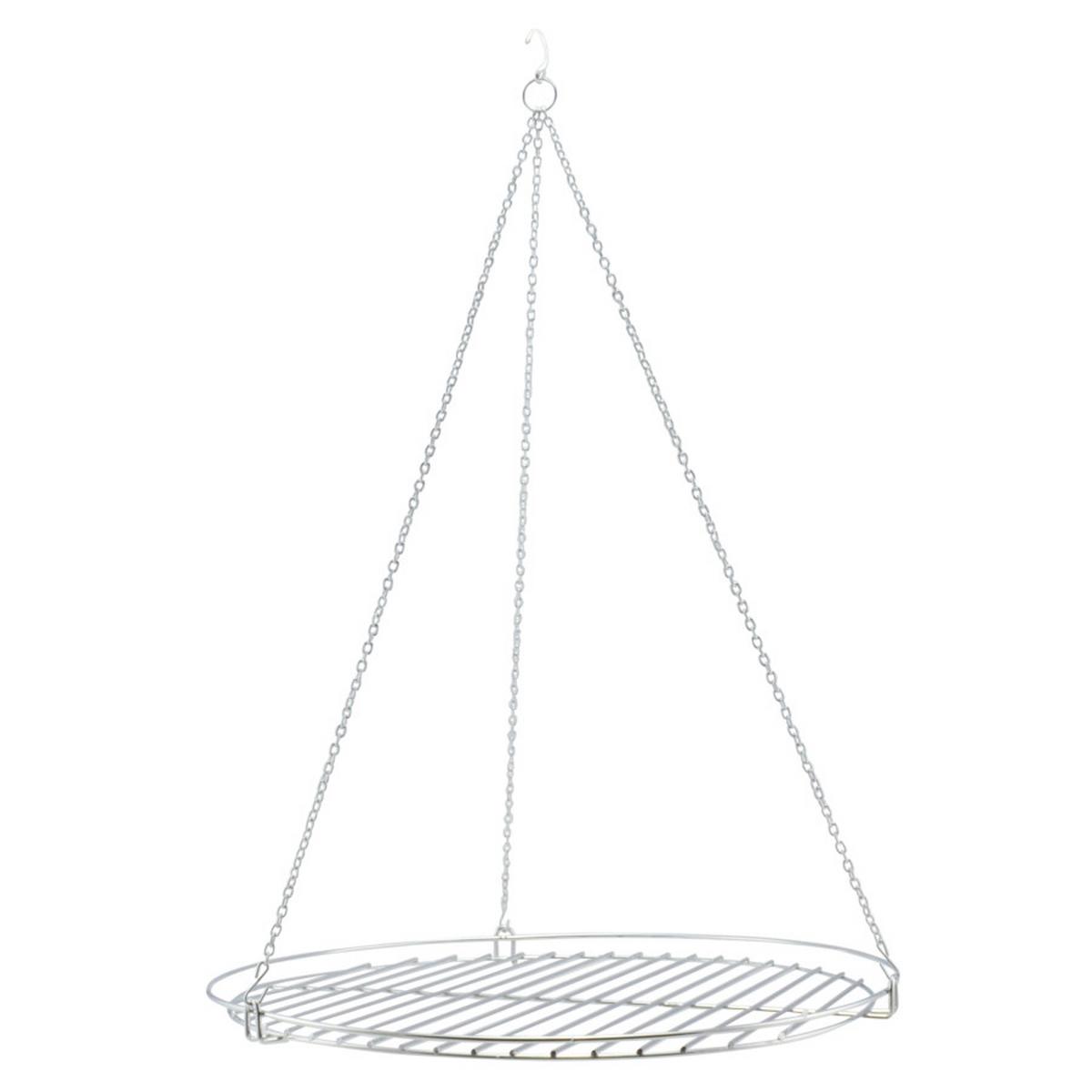 Grillrács Krómozott Grillrács Lánccal - krómszínű, Basics, fém