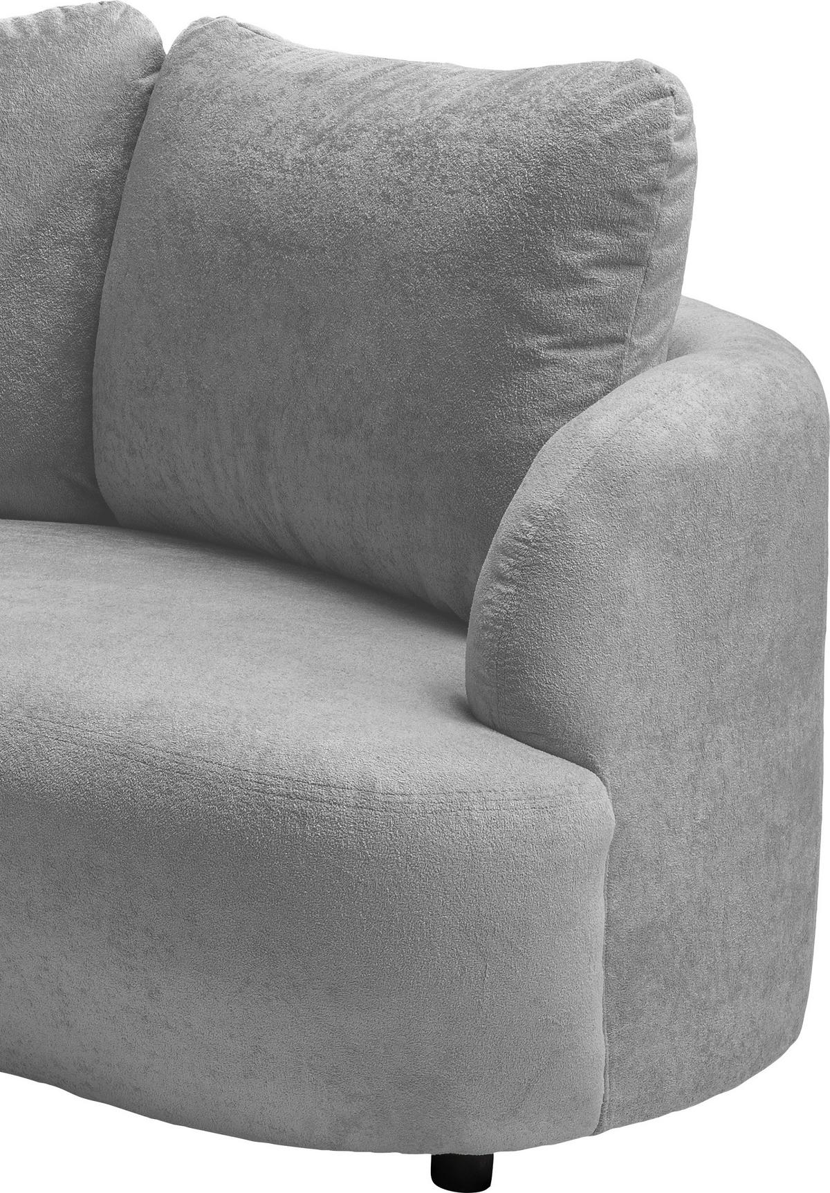 Ecksofa Silberfarben S: 250x139 cm - Silberfarben/Schwarz, MODERN, Textil (250/139cm) - Livetastic