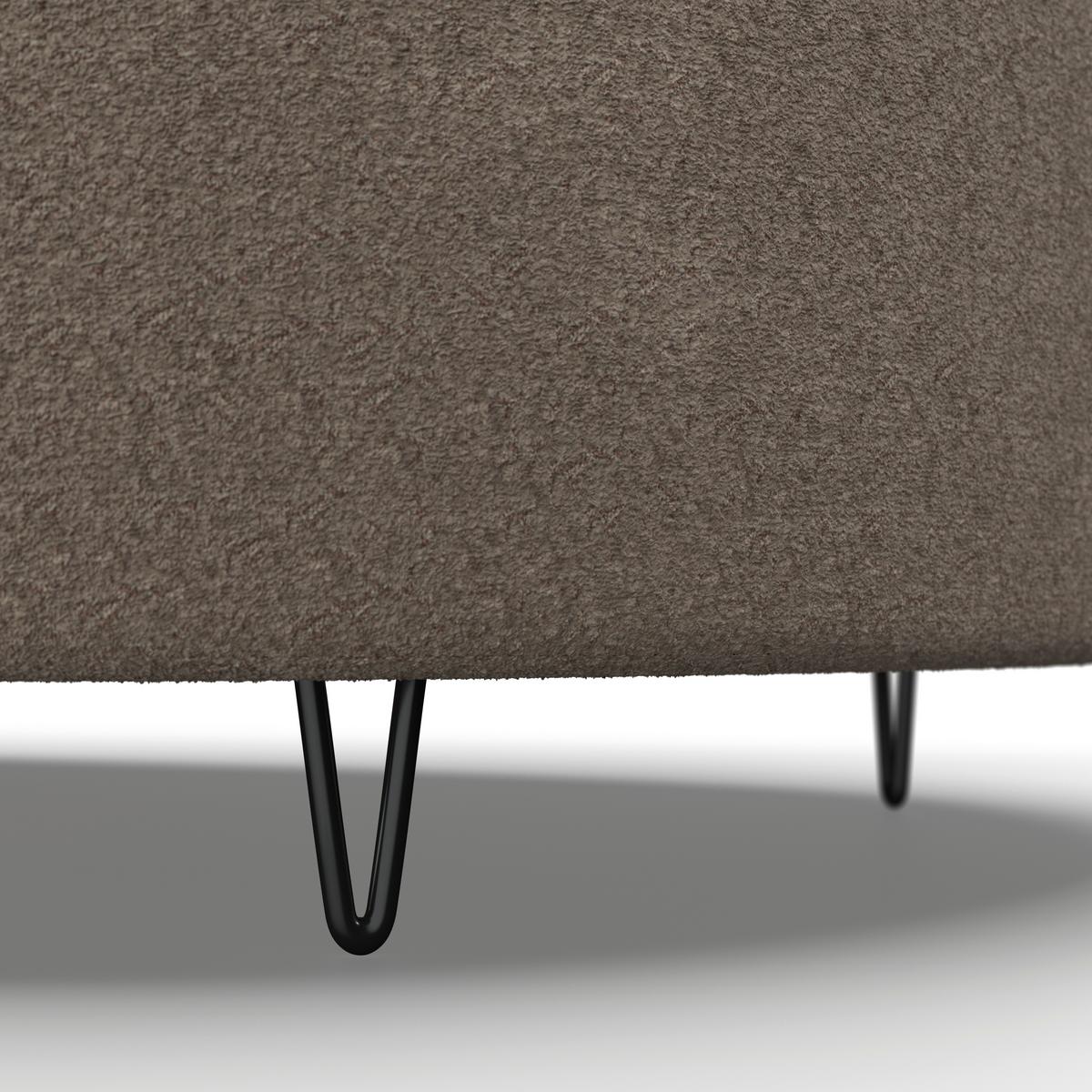 Dvoumístná pohovka BENNY, hnědé buklé, max. 360 kg - černá/hnědá, Moderní, kov/dřevo (224/85/114cm) - Bessagi Home