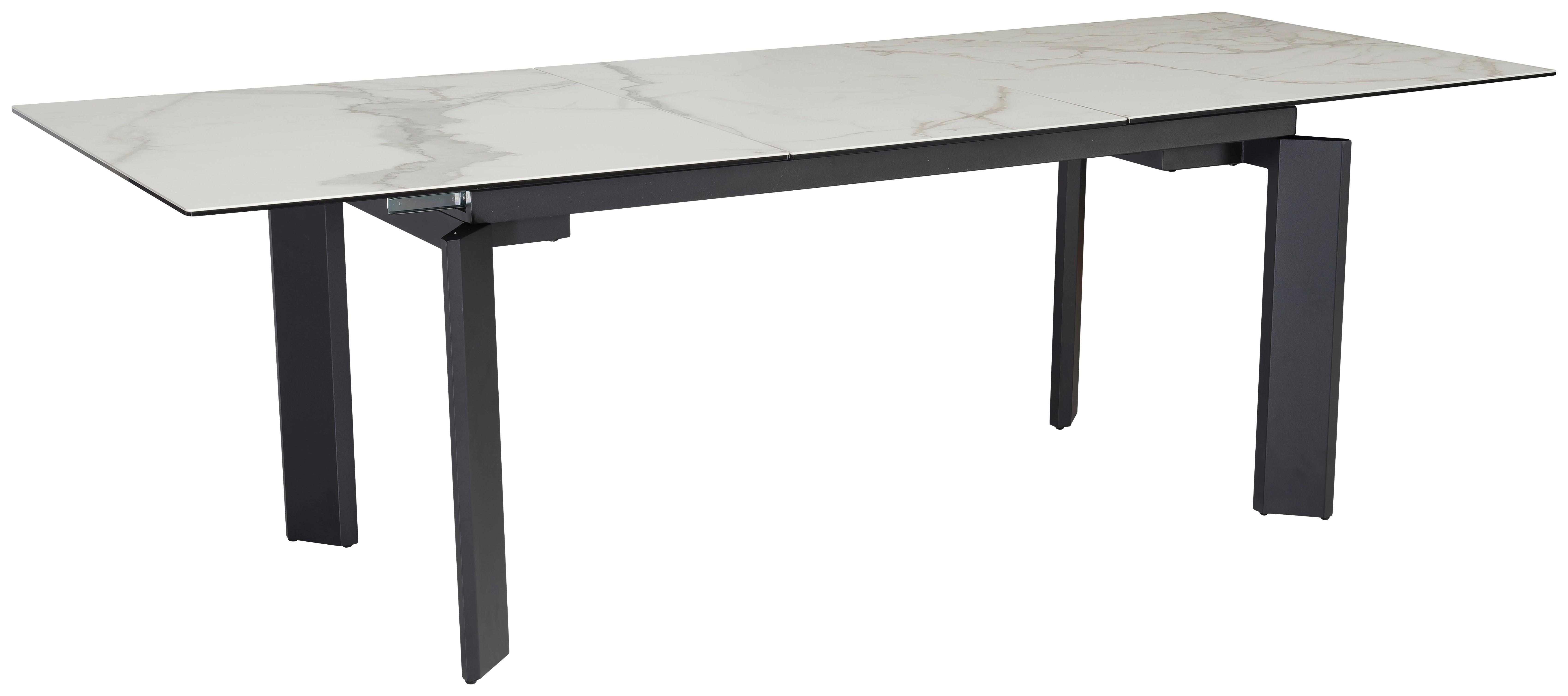 Esstisch Weiß/Schwarz - Schwarz/Weiß, Design, Keramik/Metall (180/95/77cm) - MID.YOU