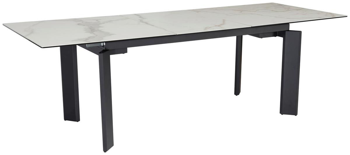 Esstisch Weiß/Schwarz - Schwarz/Weiß, Design, Keramik/Metall (180/95/77cm) - MID.YOU