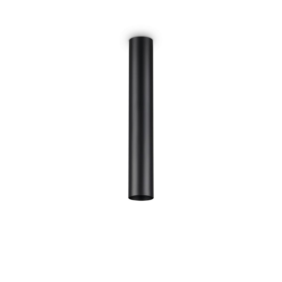 LED-Deckenleuchte Look Ø 6 cm 1-Flammig Zylindrisch - Schwarz, KONVENTIONELL, Metall (6/40cm) - Ideal Lux