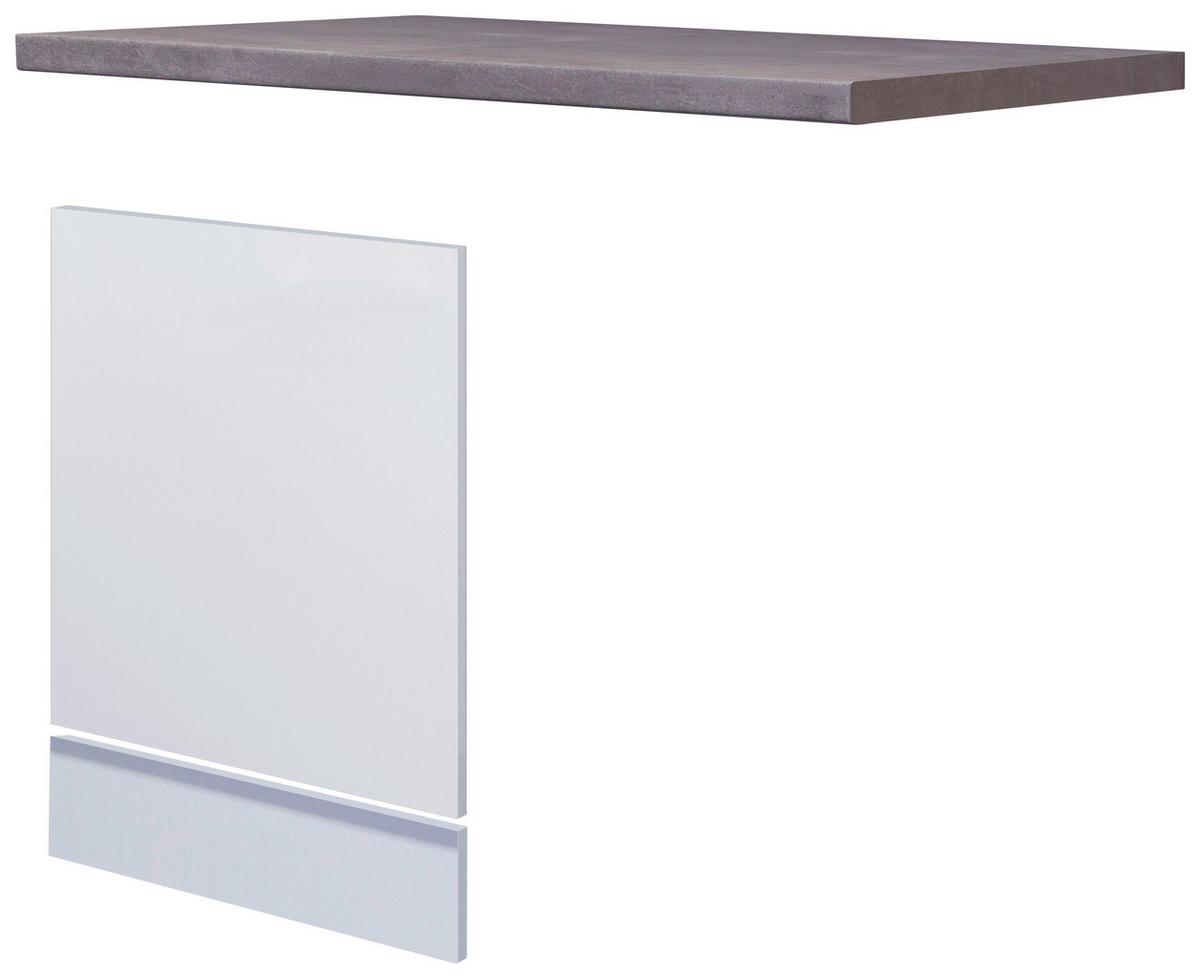 Čelo na myčku na nádoby Neo bílá + pracovní deska - bílá, Moderní, kompozitní dřevo (110/60cm) - FlexWell