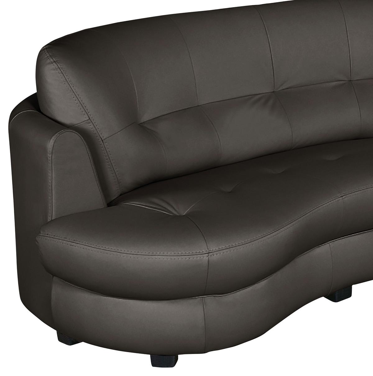 Ecksofa Bretania Dunkelbraun, S: 300x113 cm - Dunkelbraun/Schwarz, Design, Leder/Textil (300/113cm) - Livetastic