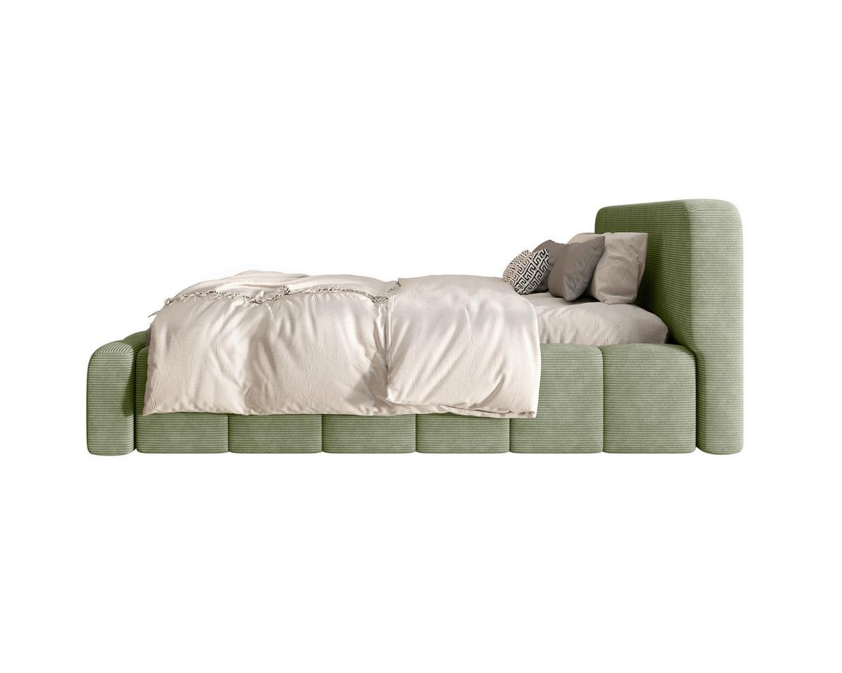 Polsterbett Deli 120 Mint LF: 120x200cm - Schwarz/Mintgrün, MODERN, Textil/Metall (120/200cm) - MID.YOU