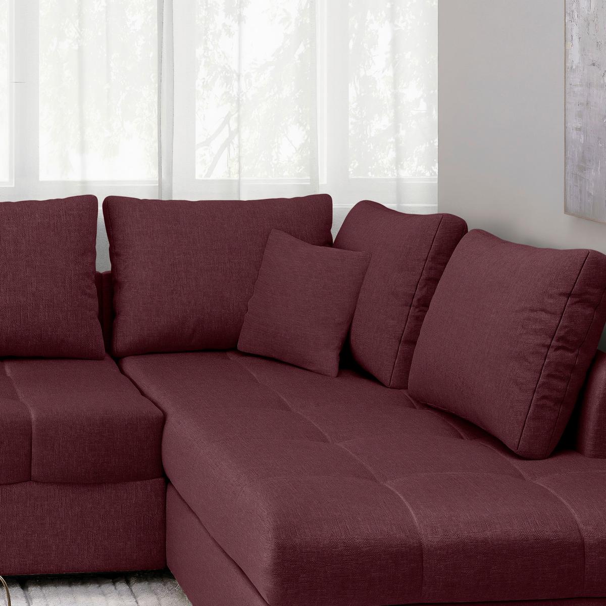 Eckschlafsofa Alvito Bordeaux S: 298x202 Cm - Bordeaux/Schwarz, MODERN, Textil (298/202cm) - MID.YOU