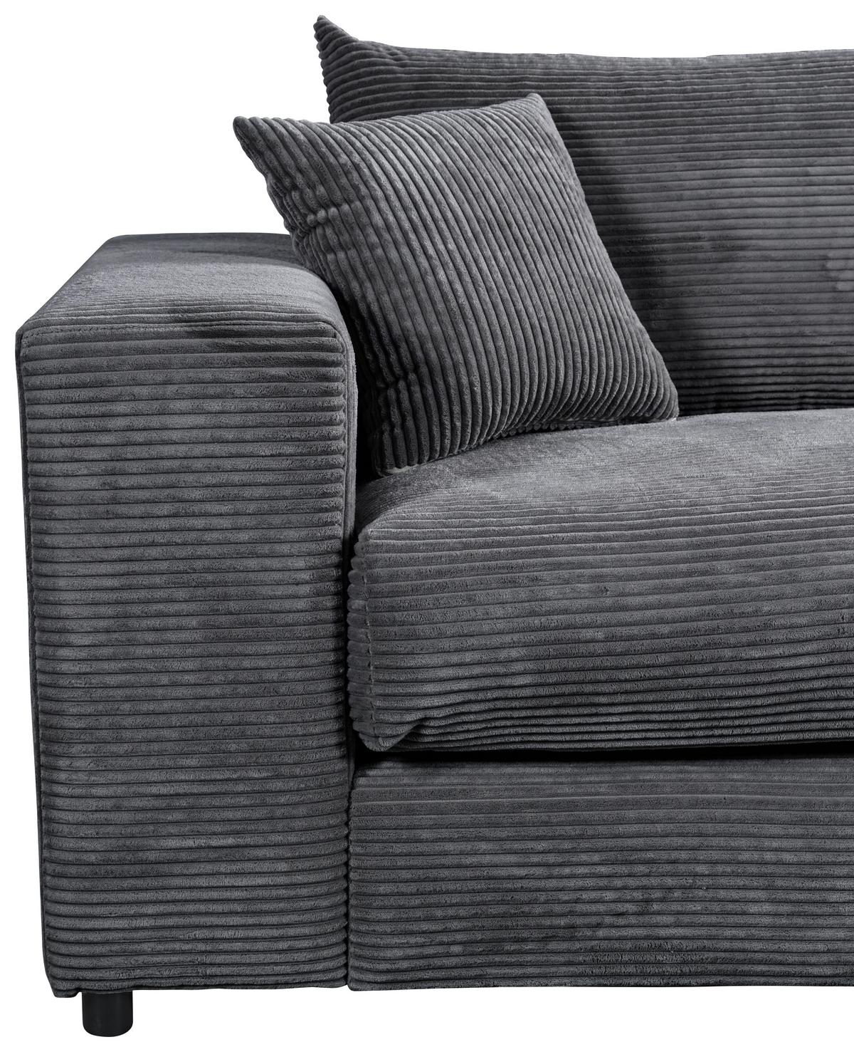 Ecksofa Funny S Rechts Dunkelgrau S: 265x180 cm - Dunkelgrau/Schwarz, Basics, Textil (265/180cm) - Livetastic