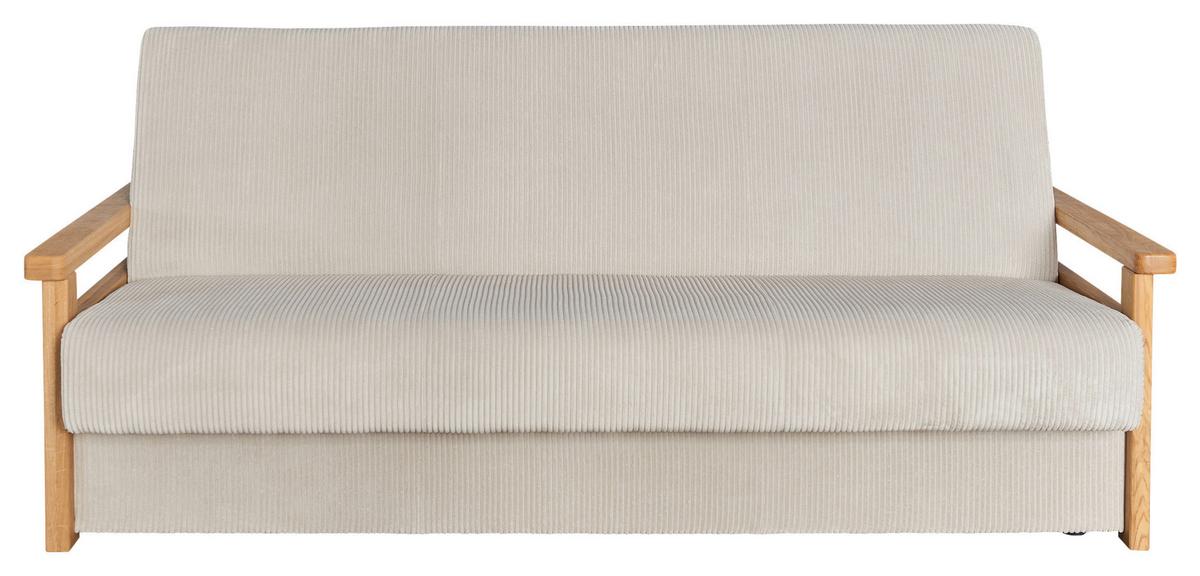 Schlafsofa Malaga Creme B: 220 cm - Creme/Naturfarben, Design, Holz/Textil (220/90/90cm) - P & B