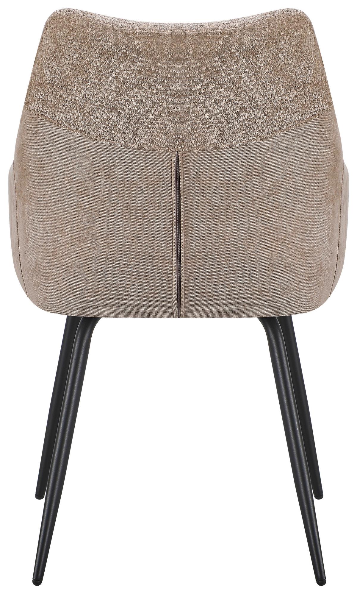 Armlehnstuhl Dali Beige B: 60 Cm - Beige/Schwarz, Basics, Textil/Metall (60/86/55cm) - Livetastic