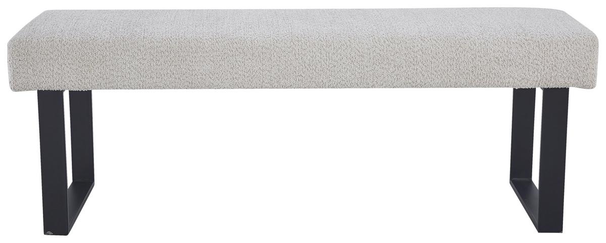 Sitzbank Kea Ohne Lehne Beige, B: 140 Cm - Beige/Schwarz, KONVENTIONELL, Textil/Metall (140/49/47cm) - MID.YOU