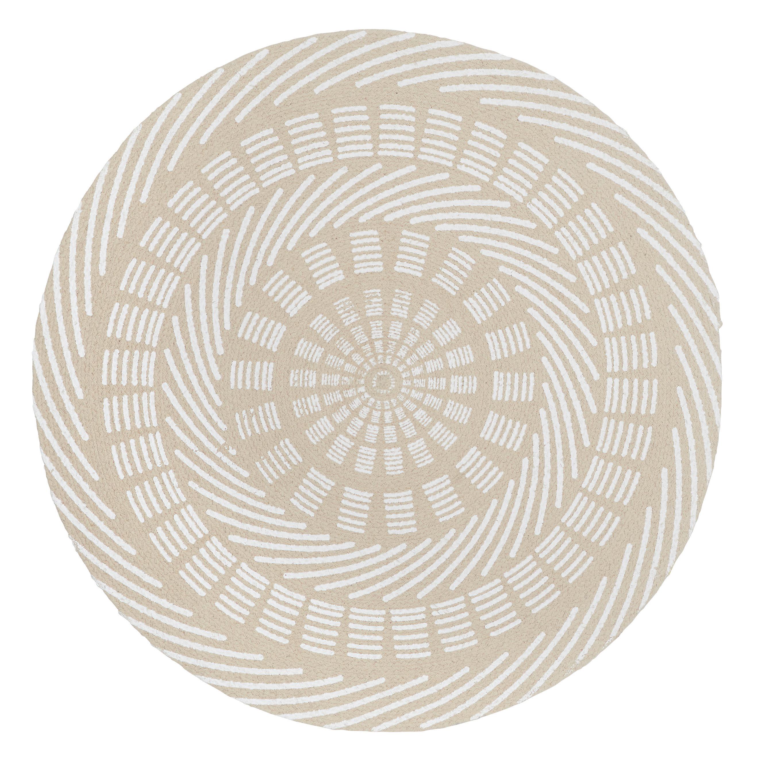 Plocho tkaný koberec MIAMI, Ø: 100 CM - svetlohnedá/prírodná farba, Modern, textil (100cm) - Modern Living