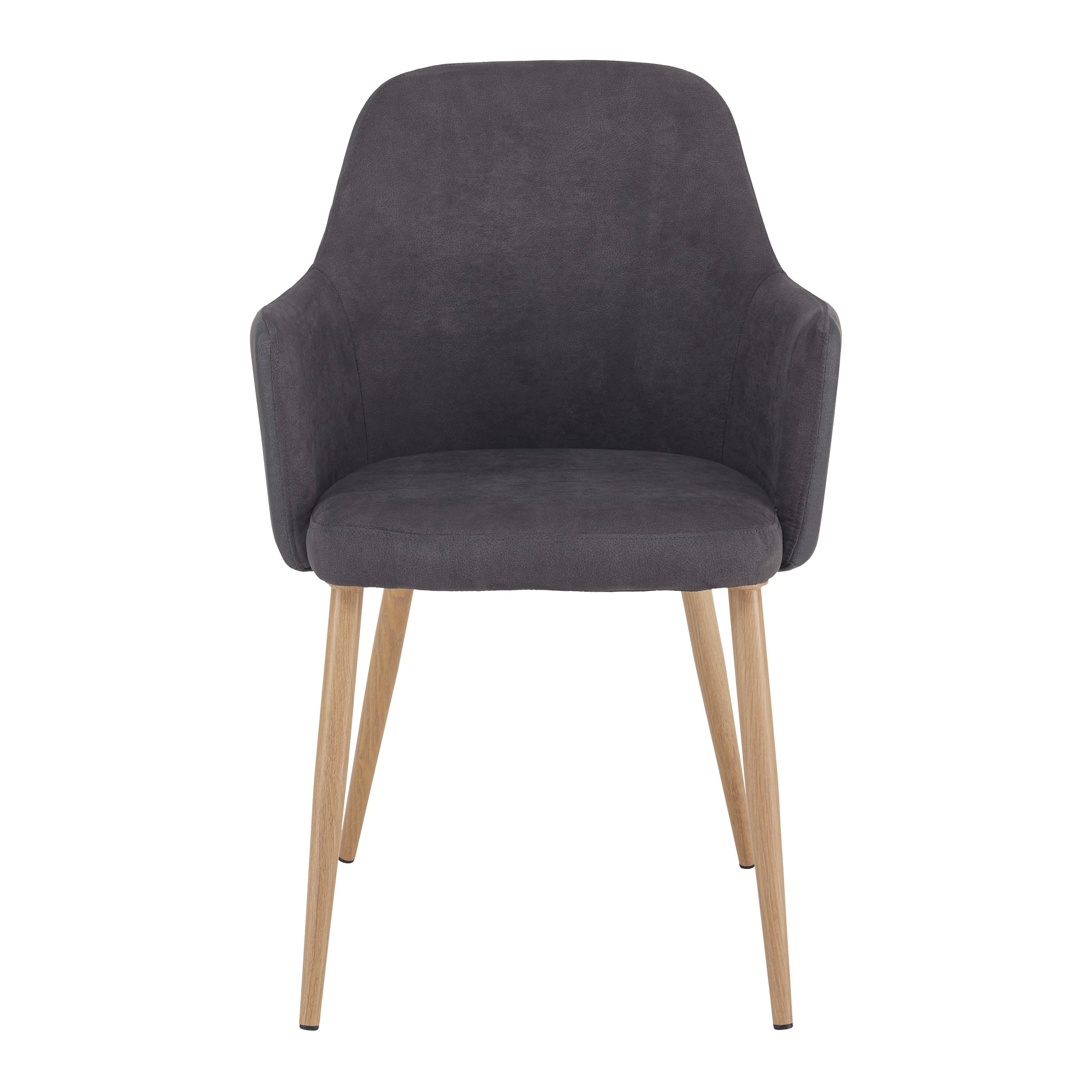Židle Chrisi - šedá/barvy buku, Moderní, kov/dřevo (58/86/58cm) - Modern Living