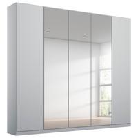 Drehtürenschrank Mit Spiegel 226 Cm Alabama, Seidengrau - Silberfarben/Hellgrau, MODERN, Holzwerkstoff (226/229/54cm)