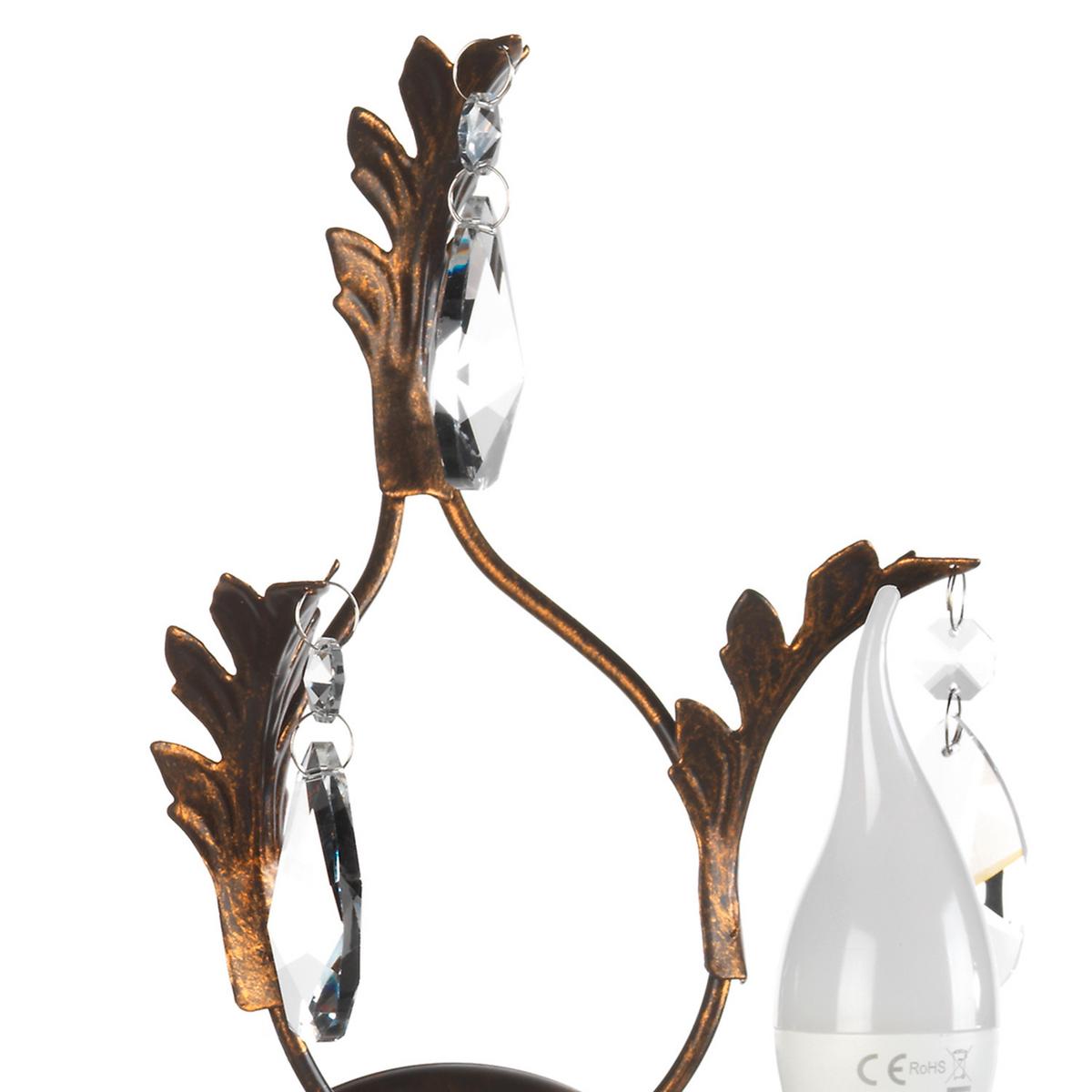 Wandleuchte 4670/Ap2 - Bronzefarben, KONVENTIONELL, Glas/Metall (30/30/20cm)