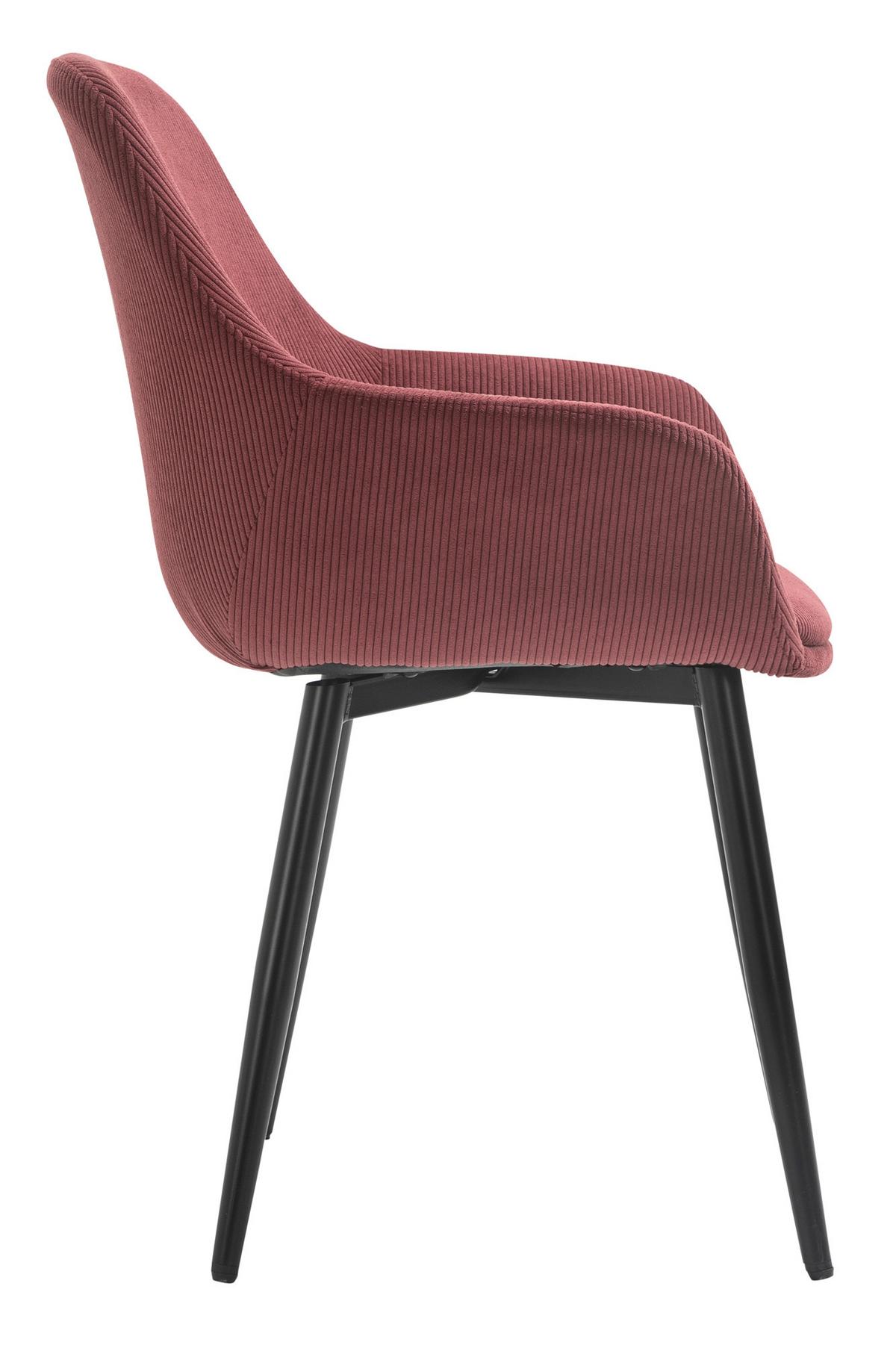 Armlehnstuhl-set Beere B: 64 Cm - Beere/Schwarz, MODERN, Textil/Metall (64/86/59cm) - Livetastic