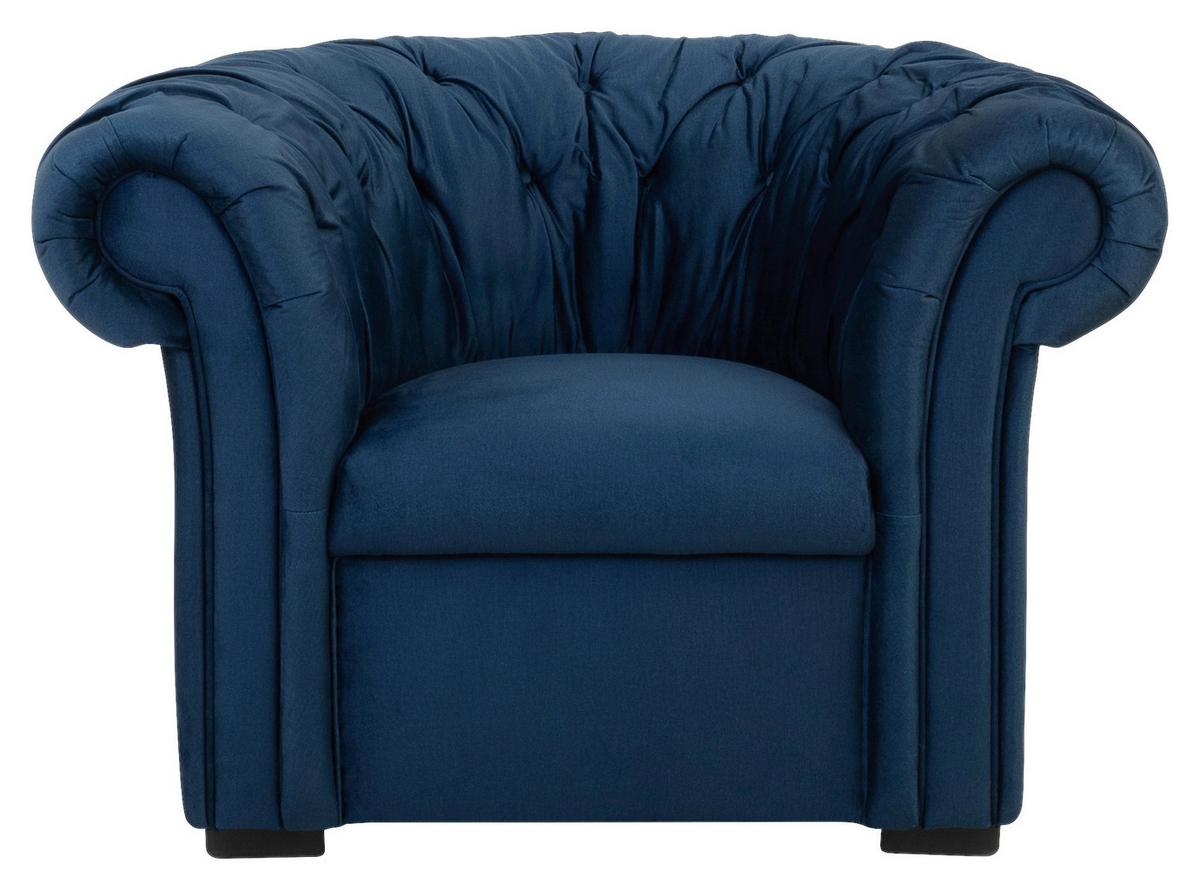 Chesterfield-sessel Cupido - Schwarz/Dunkelblau, Design, Textil (114/78/91cm) - MID.YOU