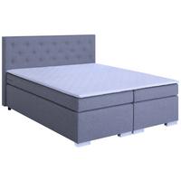 Boxspringbett Korfu Hellgrau, 180x200 Cm - Chromfarben/Hellgrau, Basics, Holzwerkstoff/Textil (180/200cm) - P & B