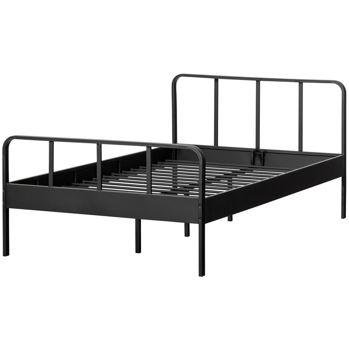 METALLBETT Mees Schwarz 120x200cm - Schwarz, Basics, Metall (120/200cm) - MID.YOU