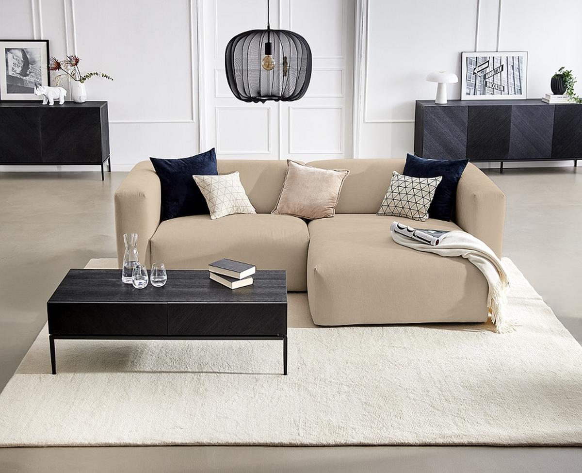 Ecksofa Bolt, Taupe S: 160x255 cm - Taupe, MODERN, Textil (160/255cm) - Trendmanufaktur