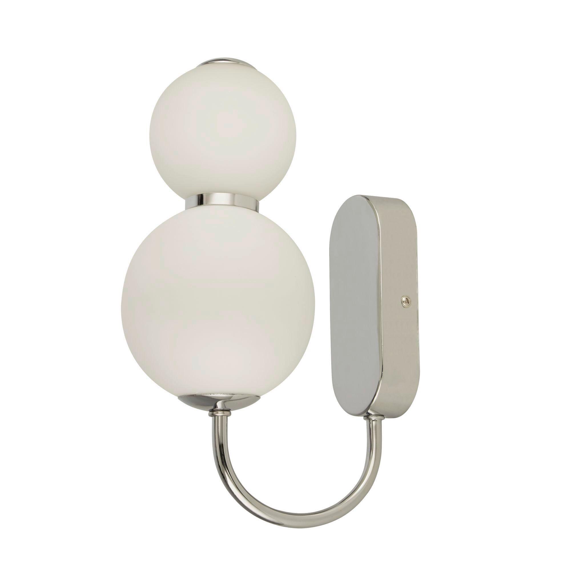 LED-Wandleuchte 51022-2cc - Chromfarben/Weiß, Basics, Glas/Metall (12/28cm)