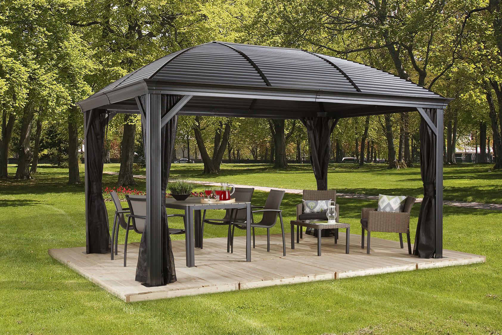 Pavillon Moreno 10x14 423x298 Cm Wetterfest Gartenpavillon - Anthrazit, Basics, Metall (423/283/298cm)