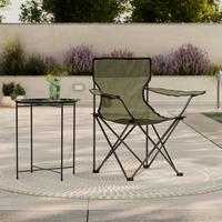 Campingsessel Luca - Schwarz/Grün, MODERN, Textil/Metall (80/80/51cm) - Ondega