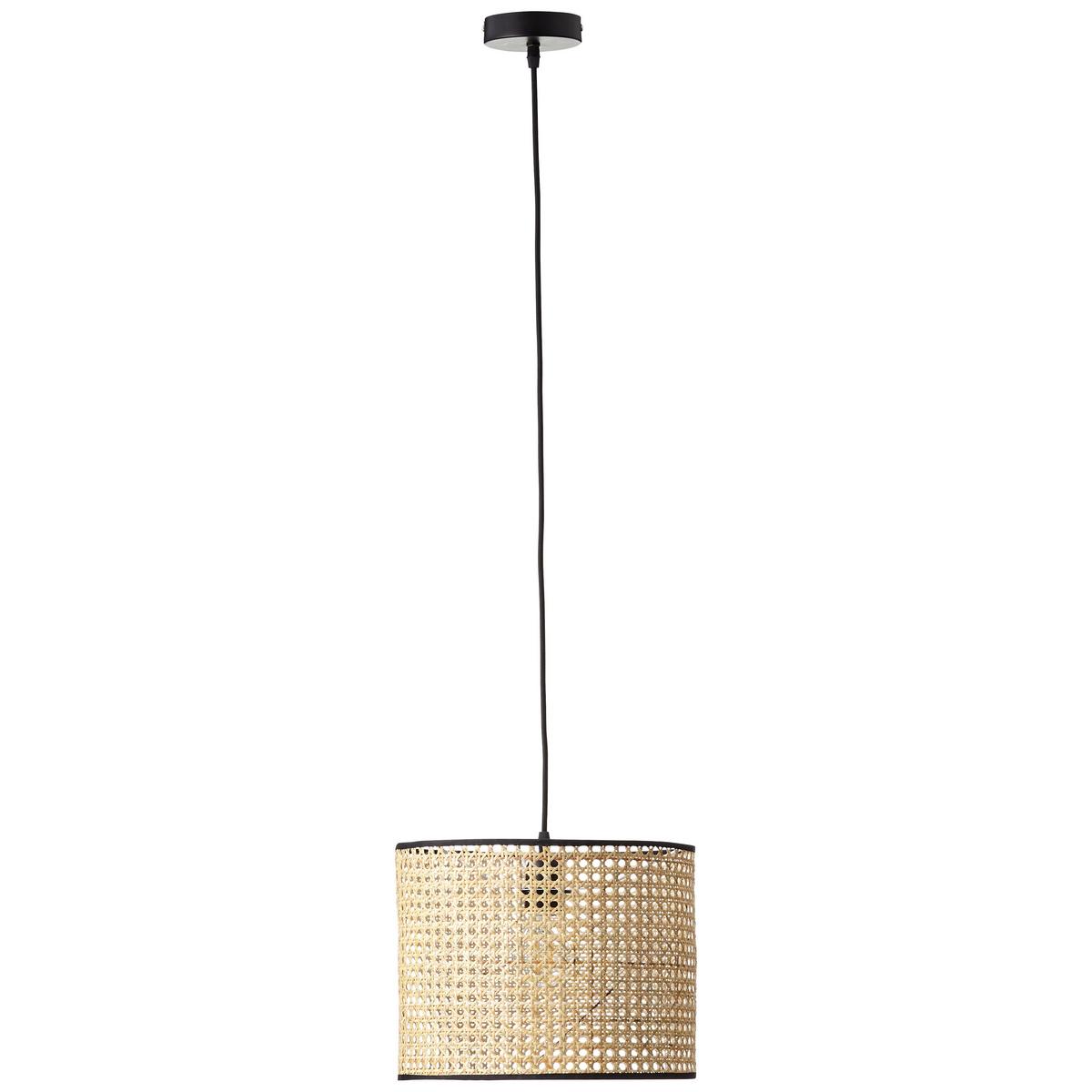 Hängeleuchte Wiley H: 174 cm 1-Flammig, Rattangeflecht - Naturfarben, Natur, Holz/Metall (30/174cm) - Brilliant