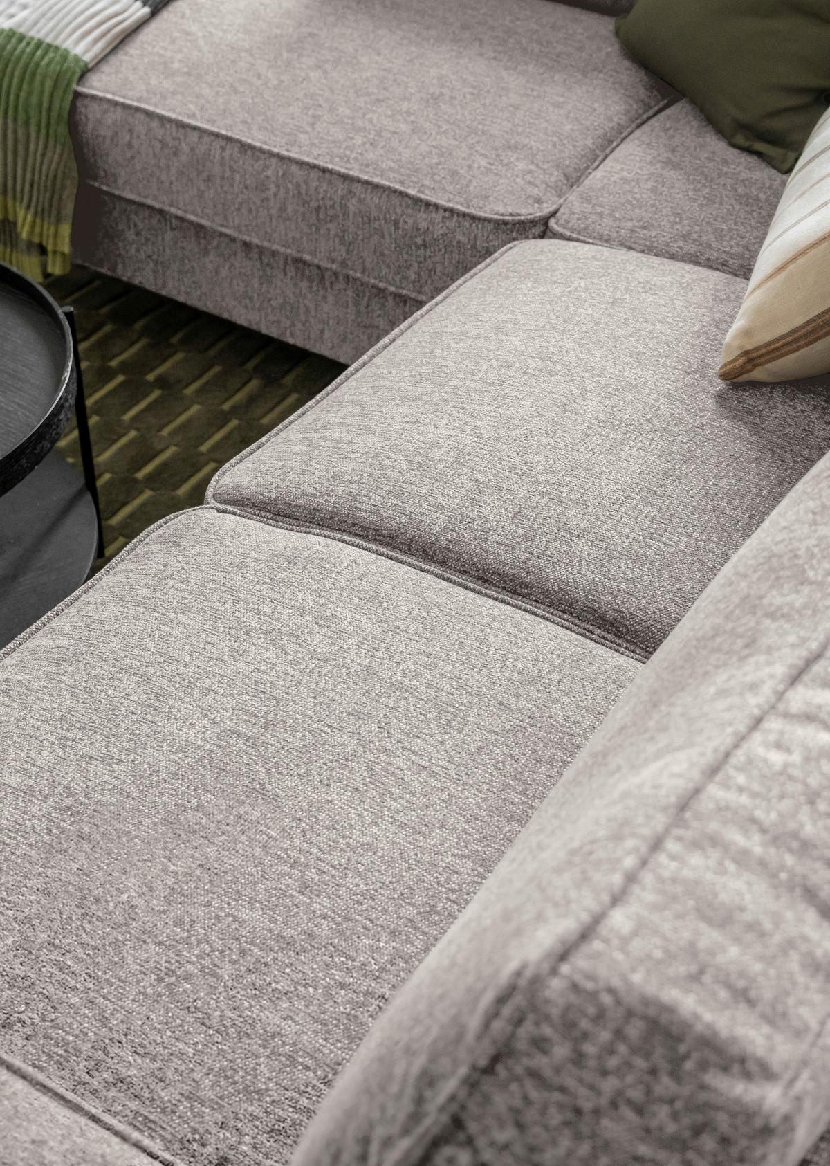 Ecksofa Molly Grau S: 198x233 cm - Schwarz/Grau, Textil (198/233cm) - MID.YOU