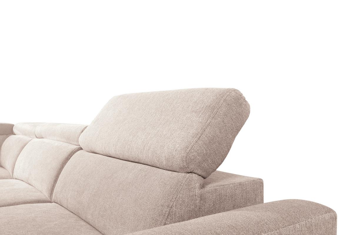 Ecksofa Lapis Creme S: 217/255 cm - Creme/Schwarz, KONVENTIONELL, Textil (217/255cm) - MID.YOU