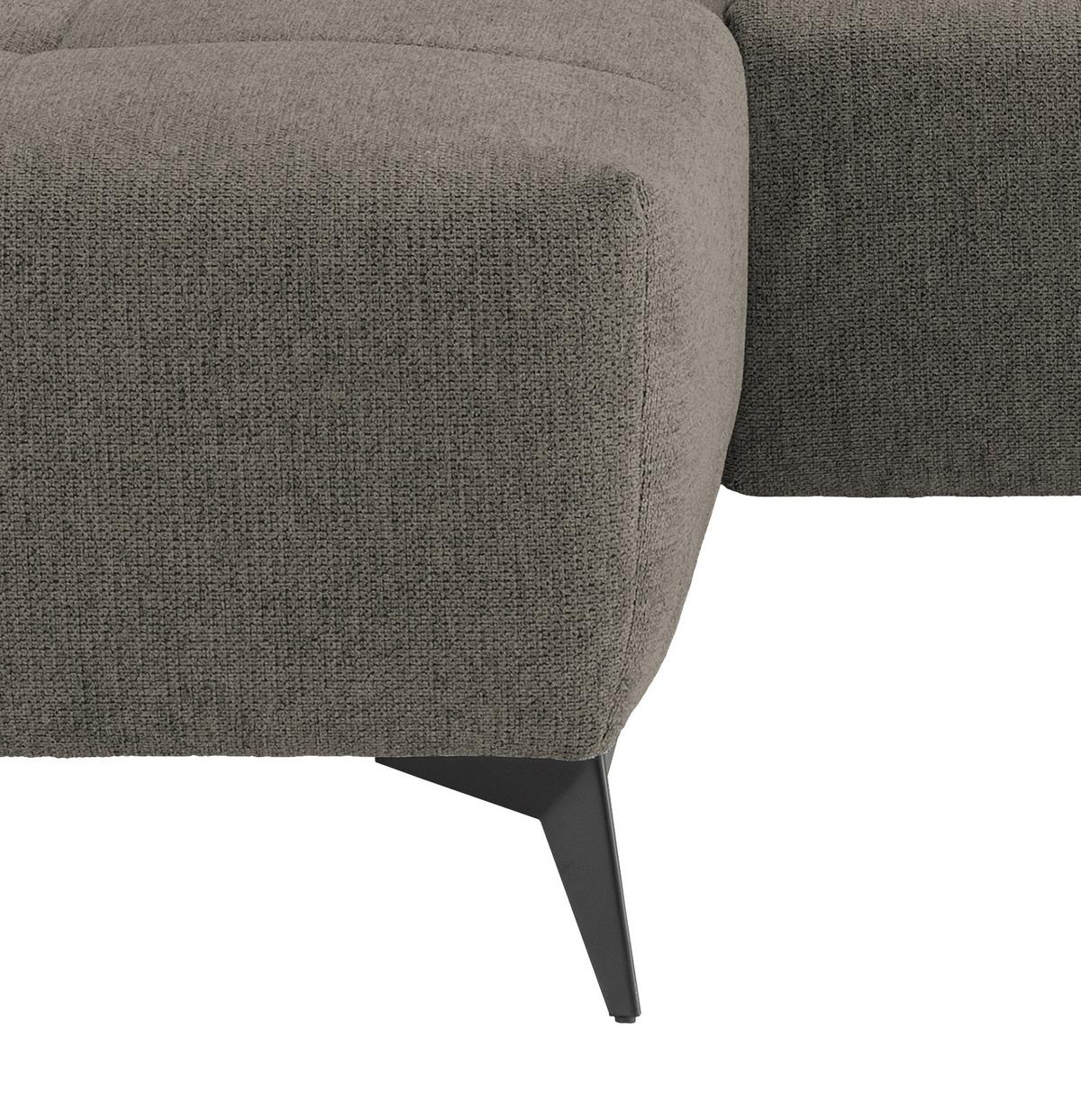 Ecksofa Mit Usb Anschluss Sano, Graubraun, S: 180x258 Cm - Graubraun/Schwarz, MODERN, Textil (180/258cm) - Livetastic