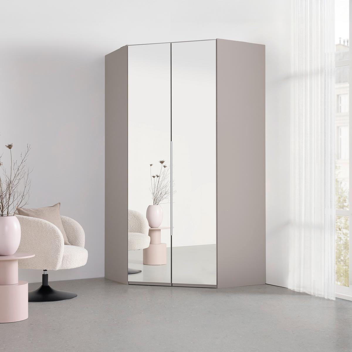 Šatní skříň NEW YORK - šedá/černá, Konvenční, kov/kompozitní dřevo (120/236/120cm)