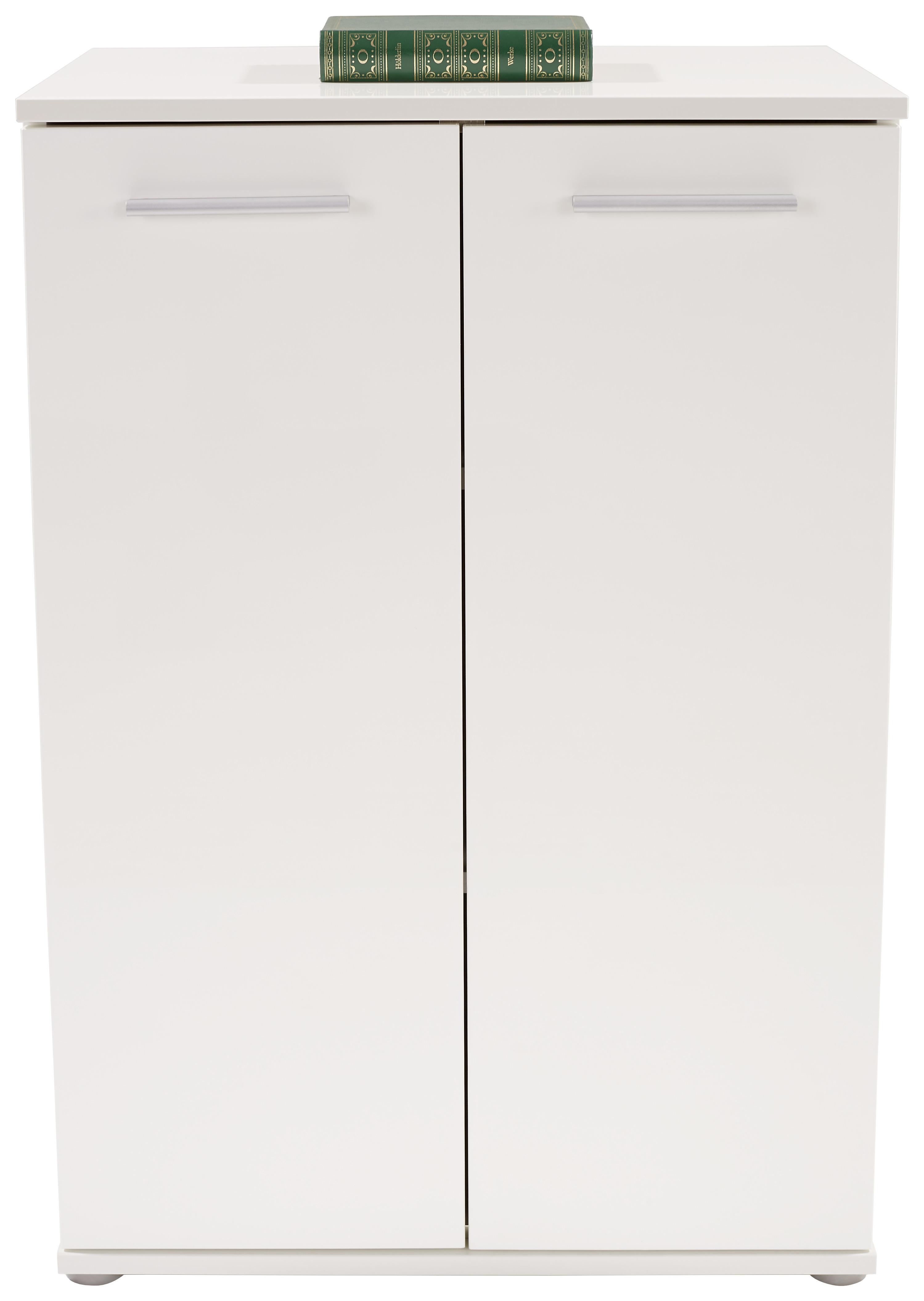 KOMODA CHRISTIAN NEW 1 - biela/hliníková, Modern, kompozitné drevo/plast (60/85/35cm)