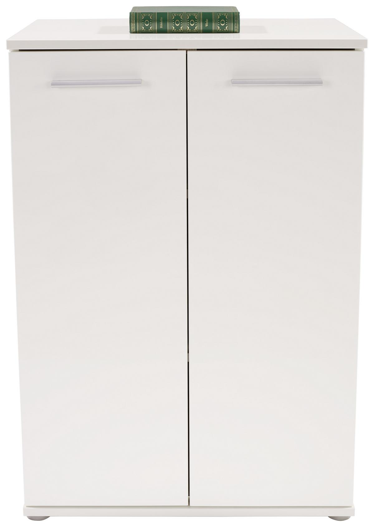 KOMODA CHRISTIAN NEW 1 - bílá/barvy hliníku, Moderní, kompozitní dřevo/plast (60/85/35cm)
