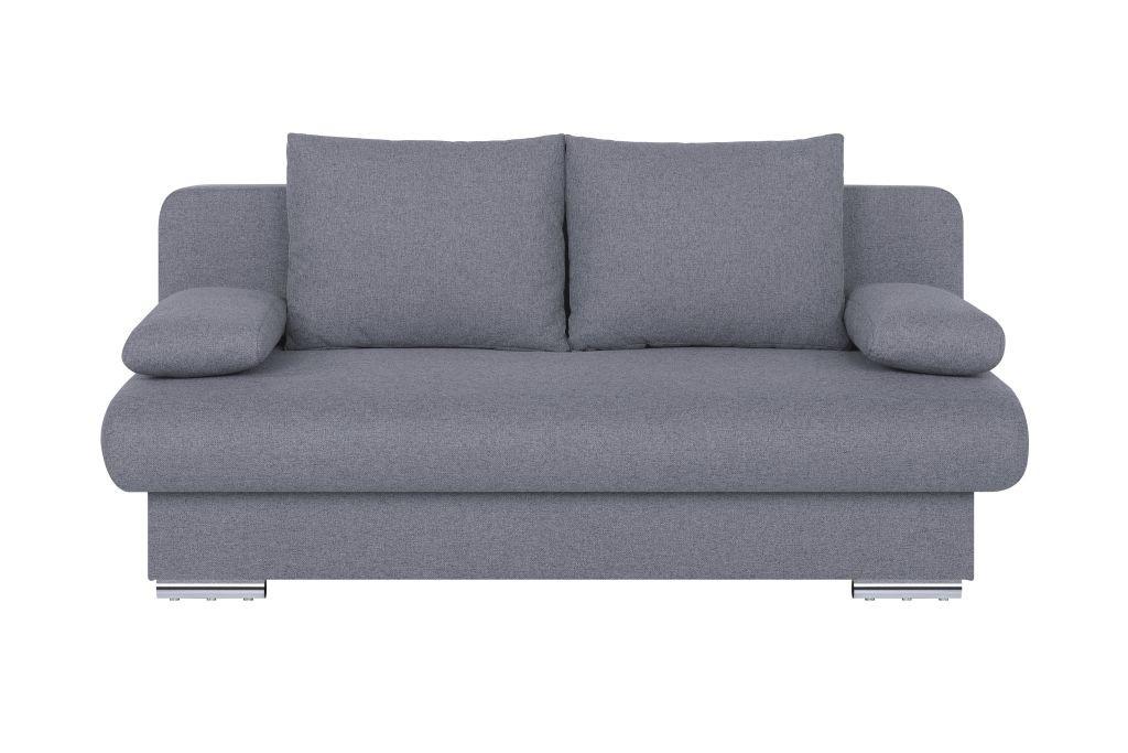 Rozkladacia pohovka BORA, svetlosivá tkanina LUMOS - čierna/svetlosivá, Design, kompozitné drevo/textil (193/85/86cm) - P & B