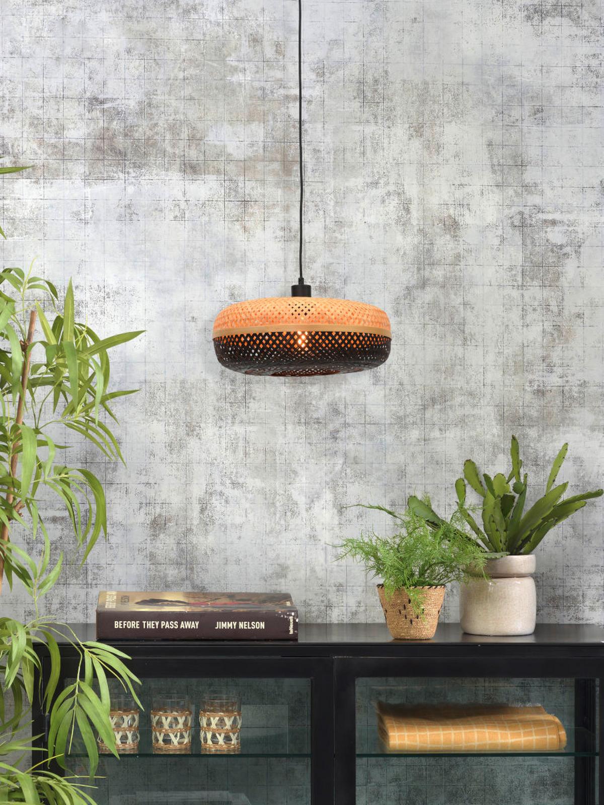 Hängeleuchte Palawan Naturfarben/schwarz B: 40 Cm - Schwarz/Naturfarben, Trend, Holz (40/40/17cm) - Good & Mojo