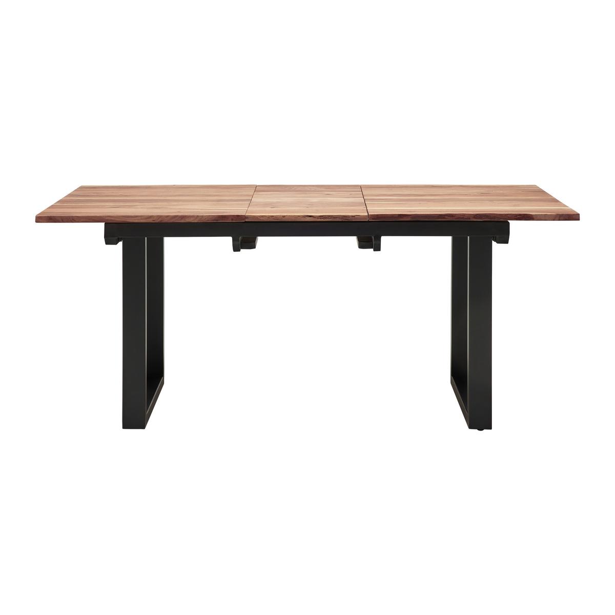 Výsuvný stůl z masivního dřeva, ca. 140-180x90 cm - černá/přírodní barvy, Moderní, kov/dřevo (140-180/90/76cm) - Bessagi Home