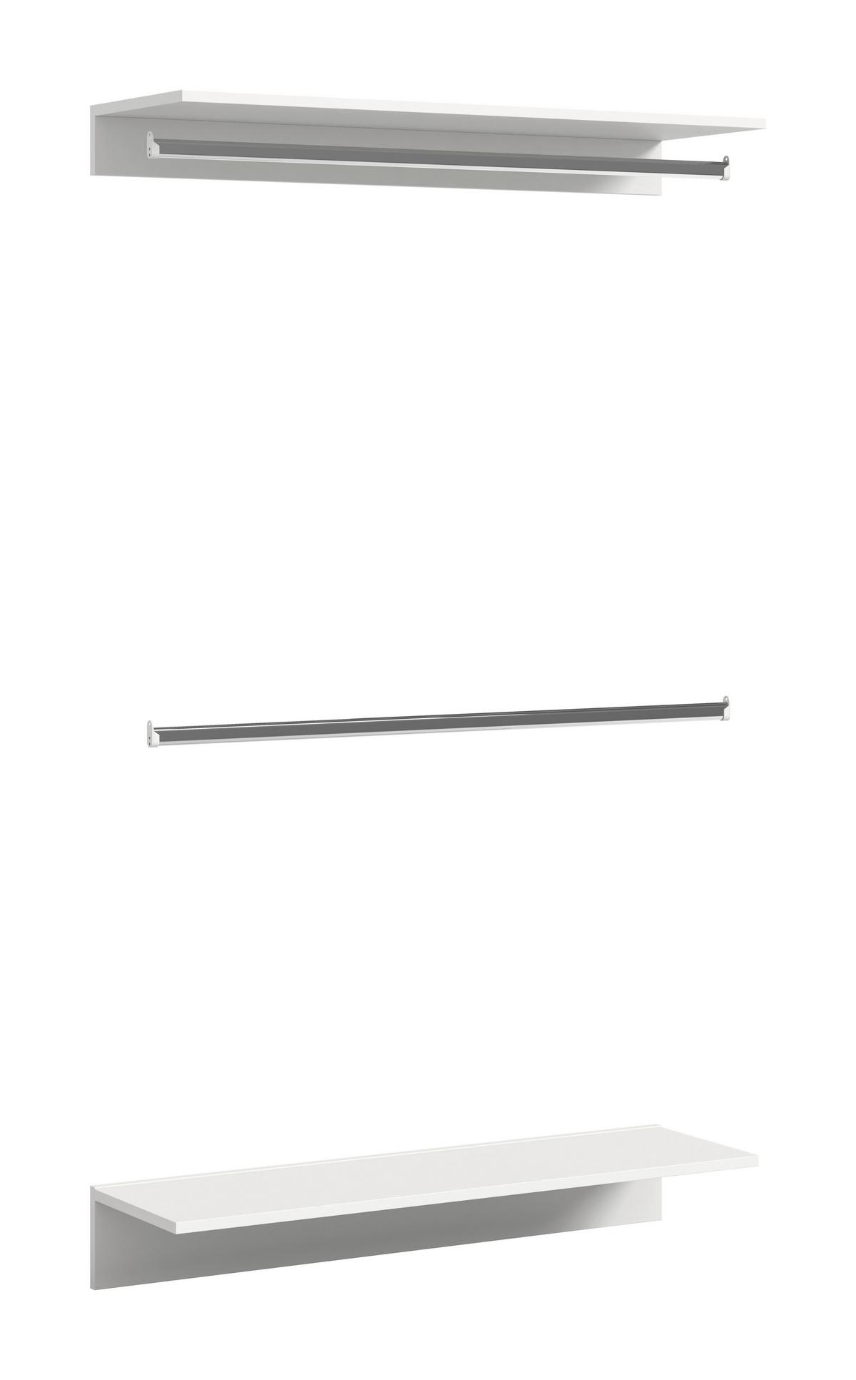 Garderobe Projekt X Weiß B: 110 Cm - Weiß Hochglanz/Weiß, Design, Holzwerkstoff (110/193/34cm) - Livetastic