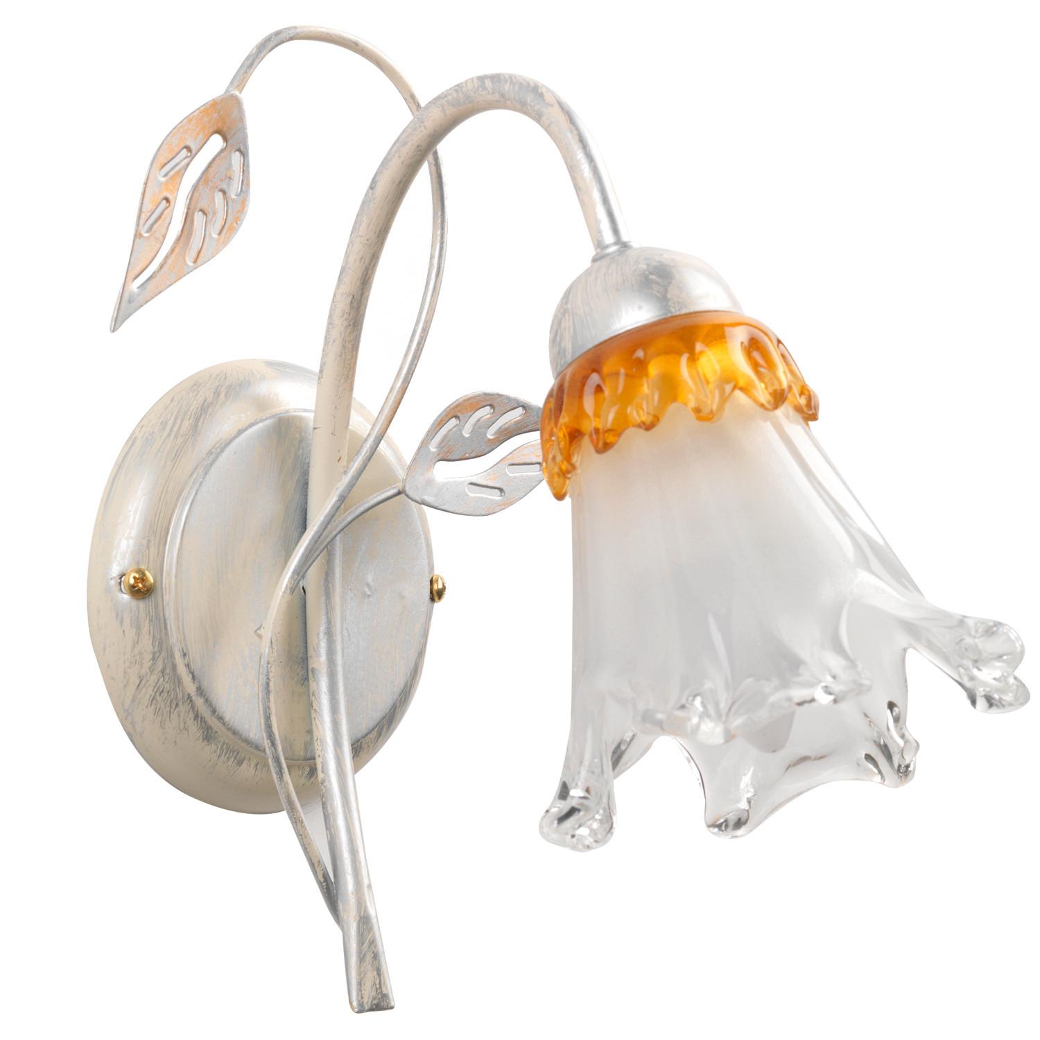 Wandleuchte 4998/Ap - Weiß, KONVENTIONELL, Glas/Metall (18/23/25cm)