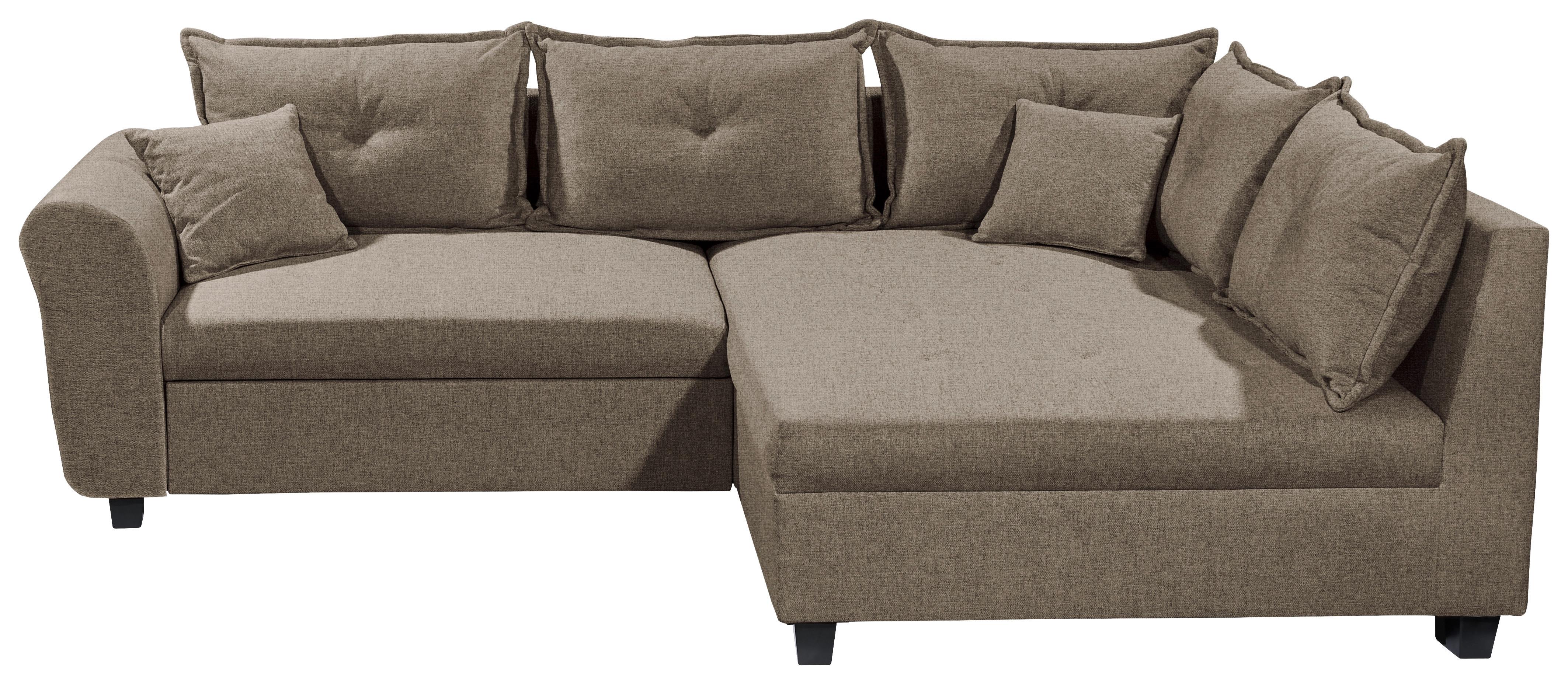 Ecksofa Liz Braun S: 252x175 cm - Schwarz/Braun, MODERN, Textil (252/175cm) - Livetastic