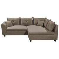 Ecksofa Liz Braun S: 252x175 cm - Schwarz/Braun, MODERN, Textil (252/175cm) - Livetastic