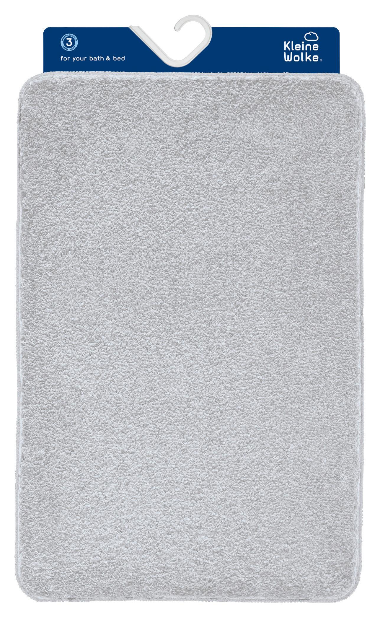 Badteppich Set Noble 85x55 cm Grau Waschbar/Rutschhemmend - Grau, KONVENTIONELL (85x55/50x50cm) - Kleine Wolke