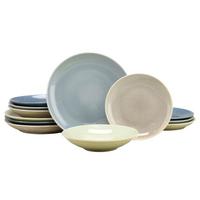Tafelservice Keramik 4 Personen Geschirr Set - Multicolor, MODERN, Keramik - Creatable