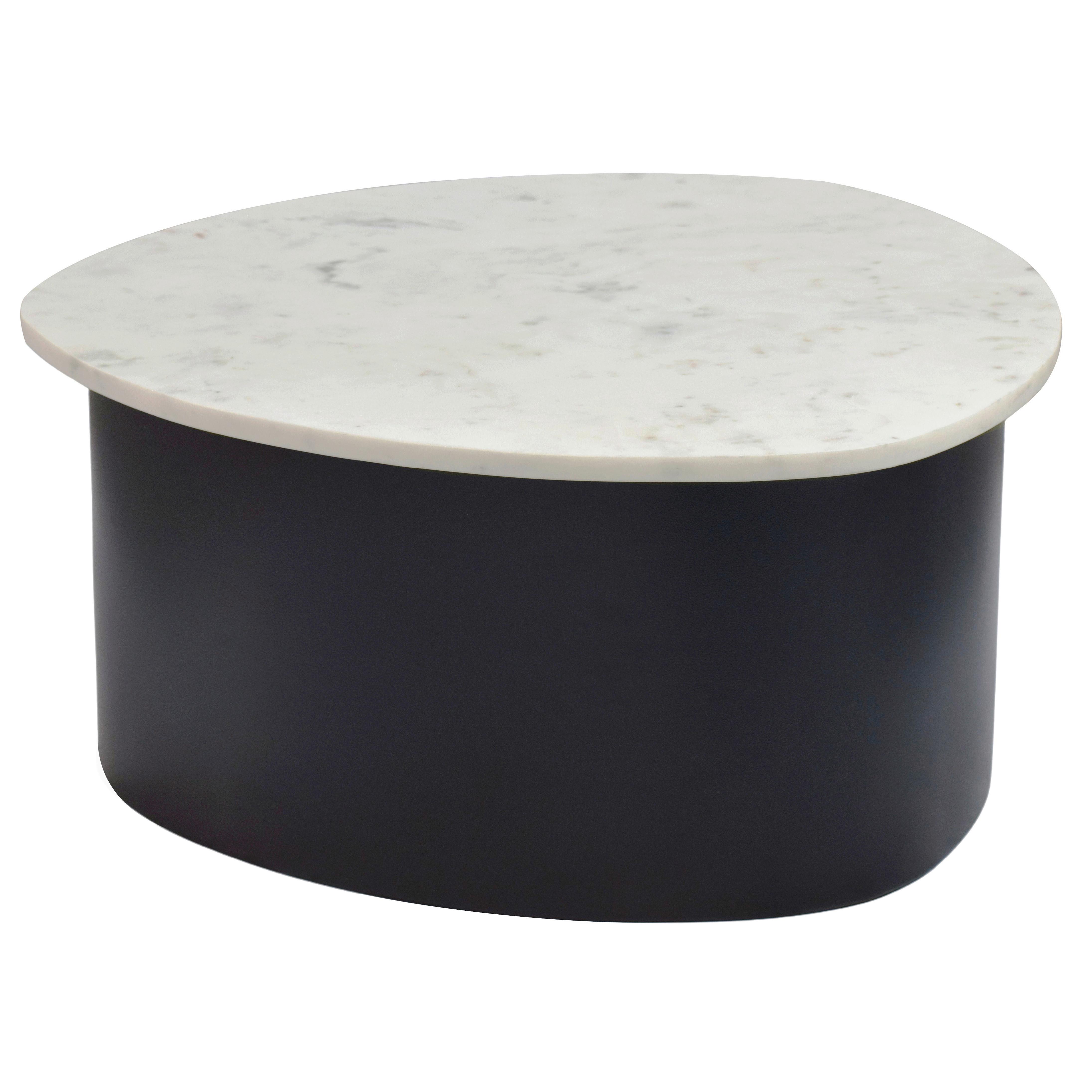 COUCHTISCH Schwarz/Weiß B: 63cm - Schwarz/Weiß, Design, Stein/Metall (63/63/30cm) - MID.YOU